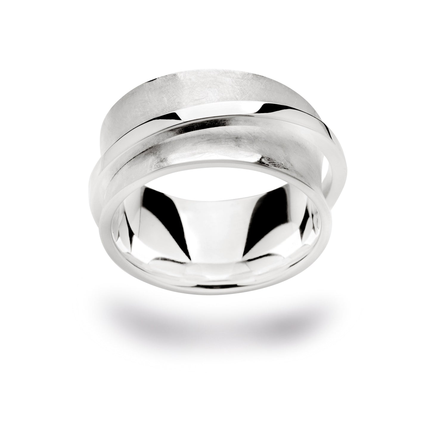 925/- Ring matt/glänzend - 52 / Nicht rhodiniert