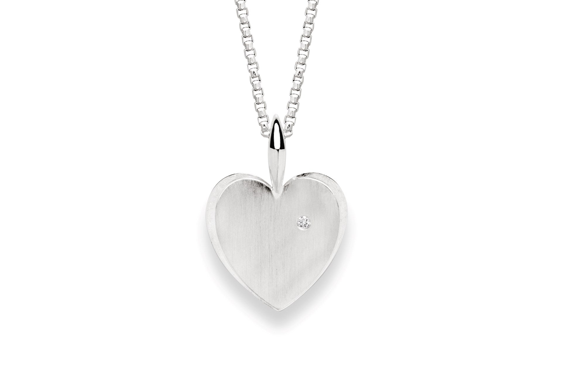 925/- Vedhæng mat/blank, brillant 0,02ct W-SI