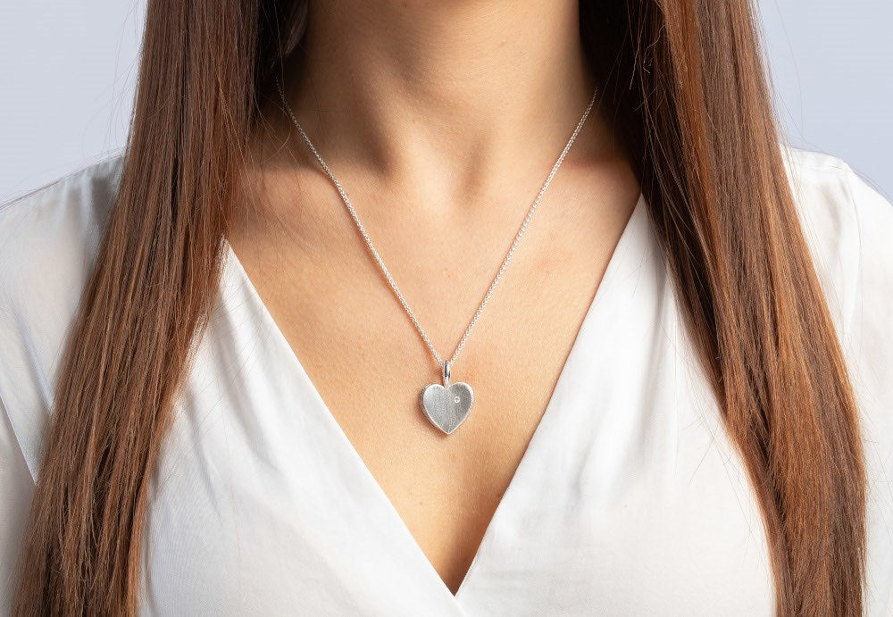 925/- Vedhæng mat/blank, brillant 0,02ct W-SI