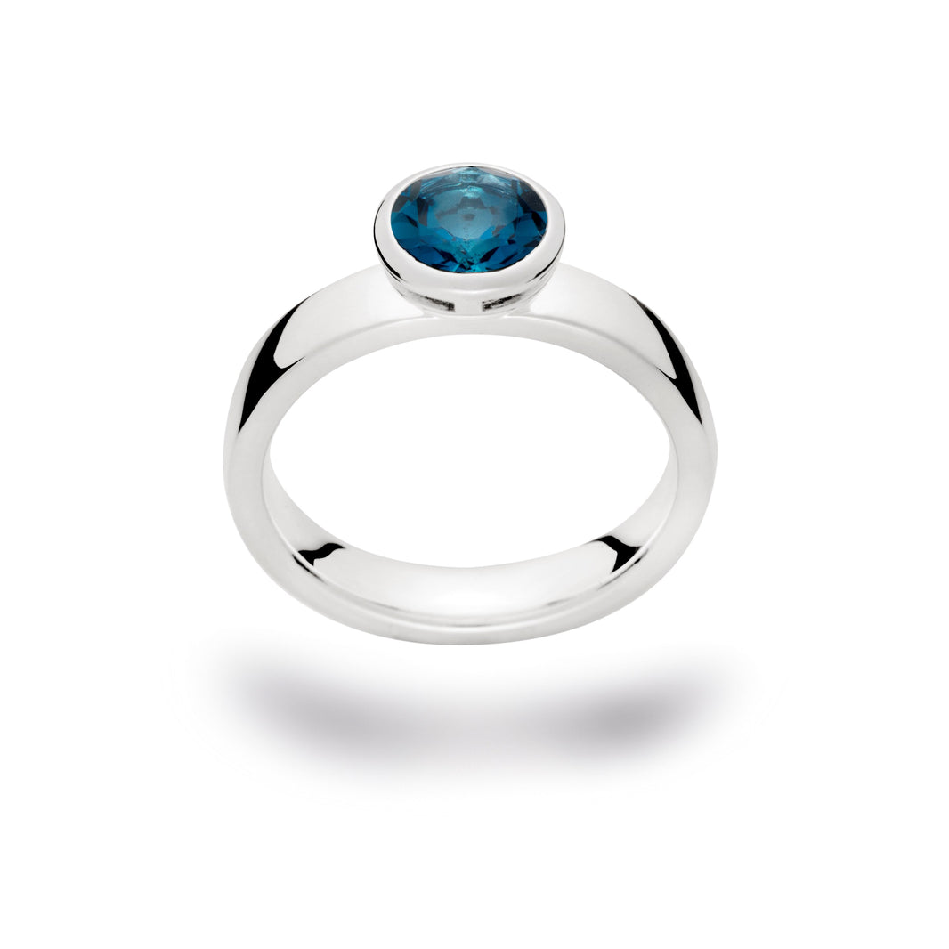 925/- Ring blank, Topaz London Blue 1.62ct