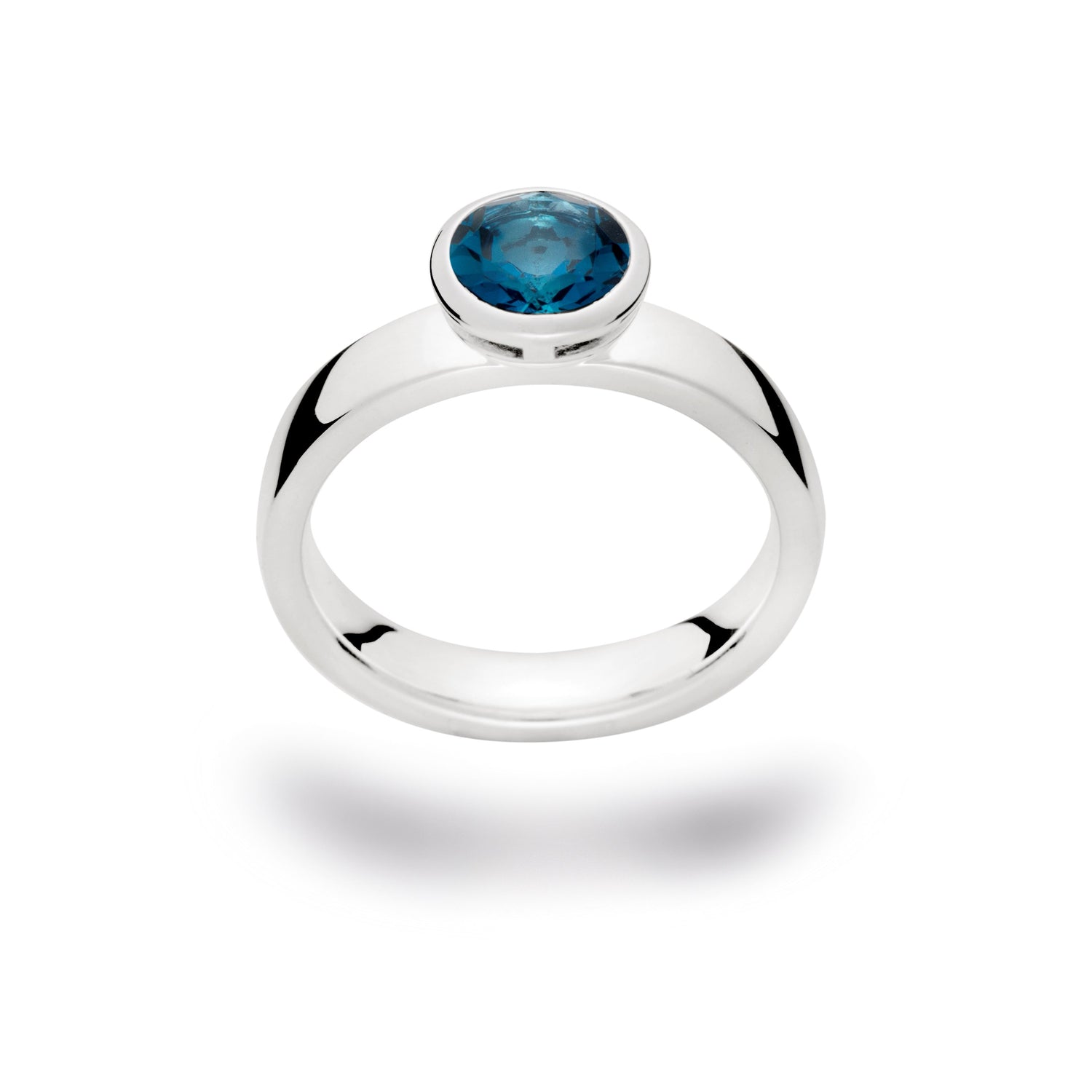 925/- Ringrohling, Topas London Blue 1,62ct - 52 / Nicht rhodiniert