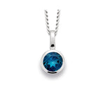 925/- Vedhæng blank, topas London Blue 1,2ct