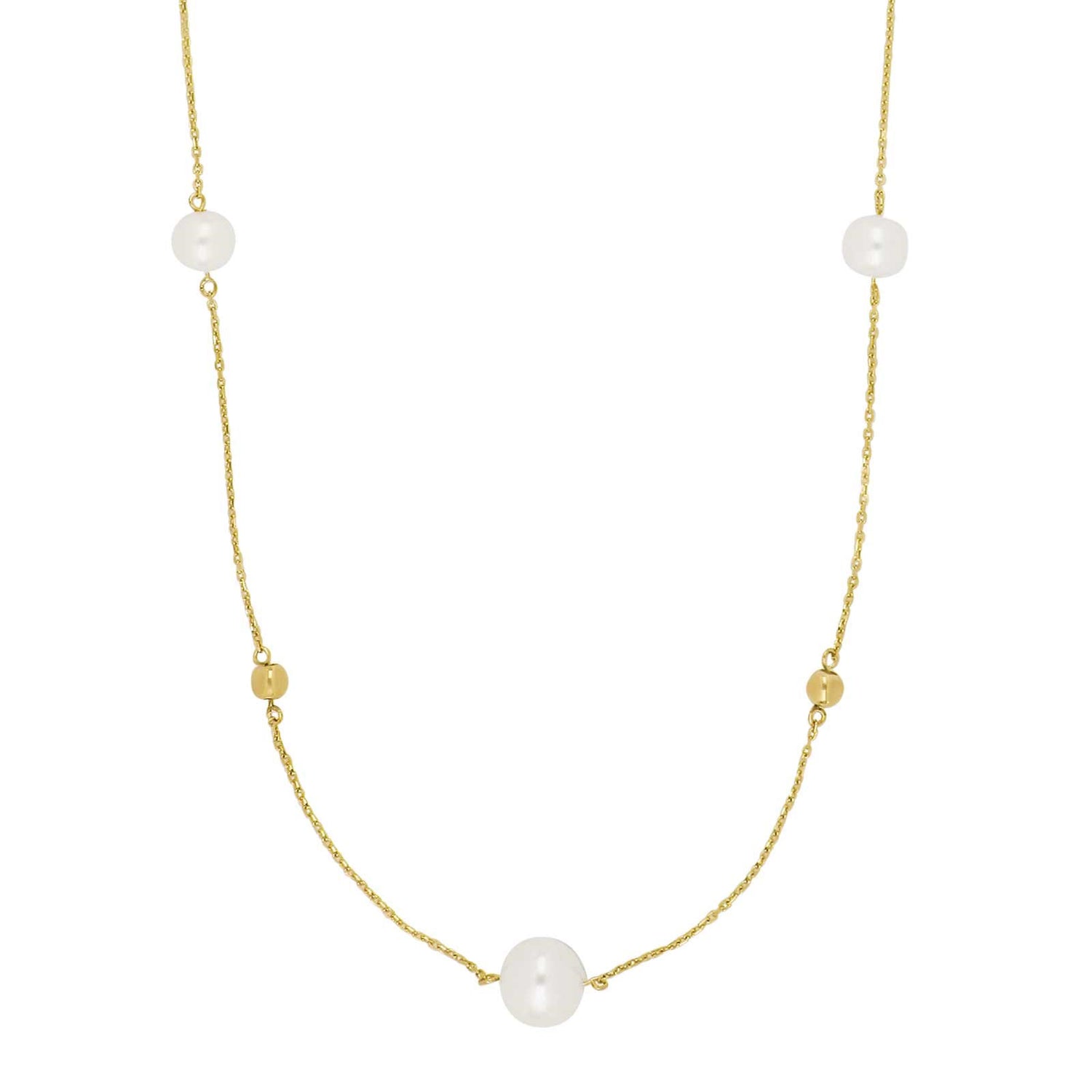 9ct. gold necklace w/ FW pearls