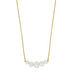 9ct. gold necklace w/ FW pearls