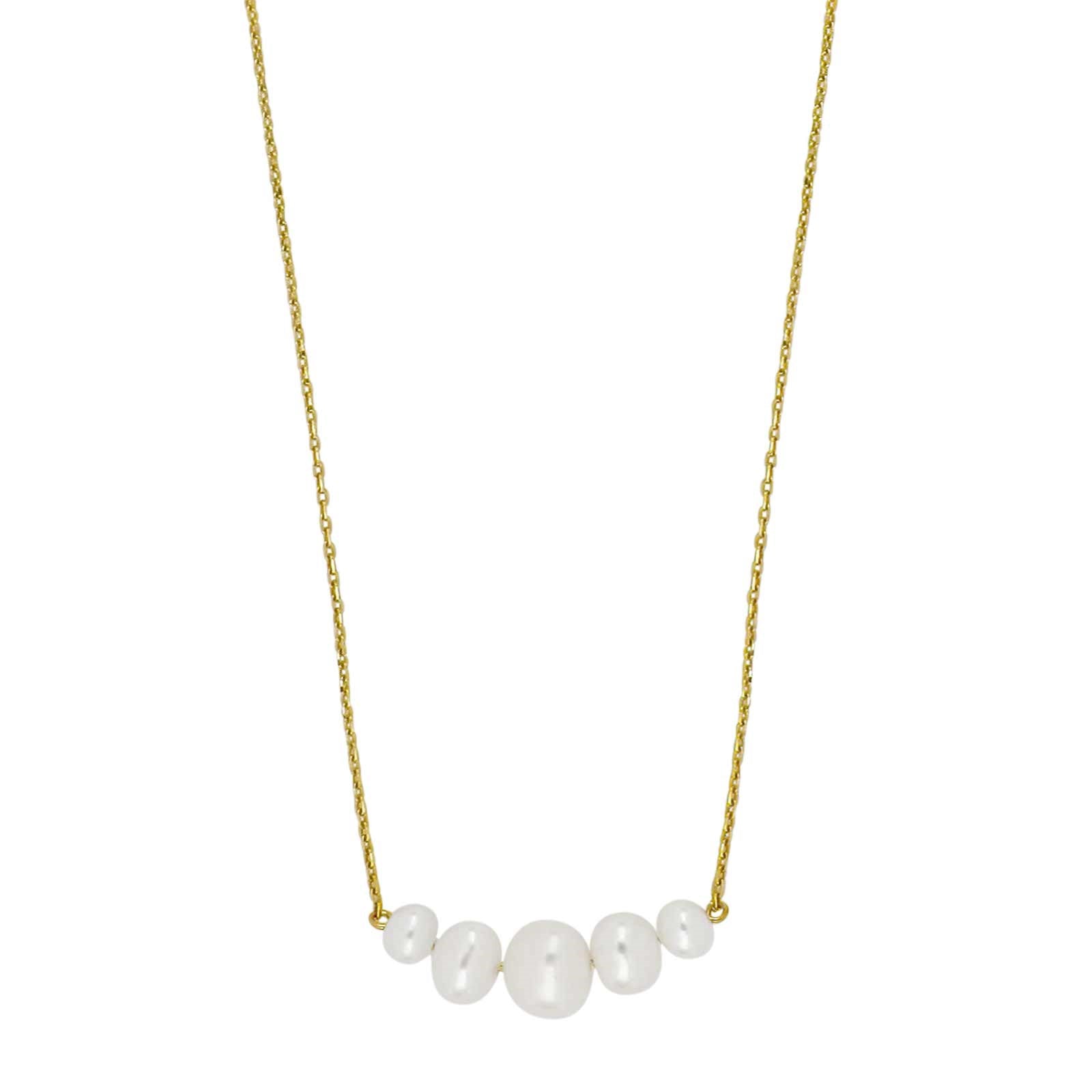 9ct. gold necklace w/ FW pearls