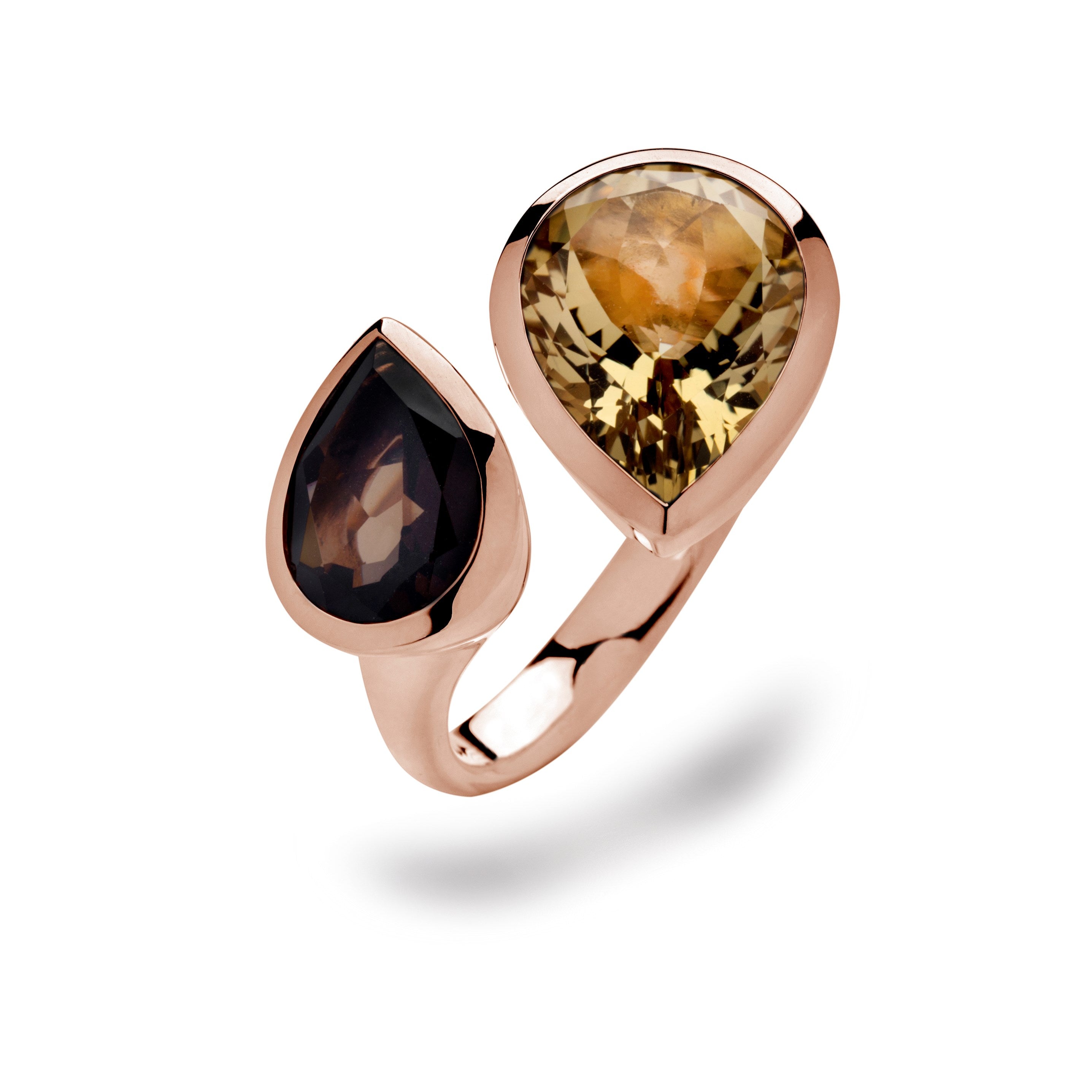 925/- Ring rosafg Rohling, RQ 2,77CT, champ.qz 7,3CT