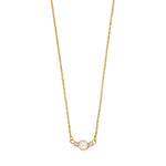 8ct. gold necklace w/pearl and cz