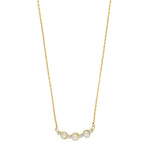 8ct. gold necklace w/pearls and cz