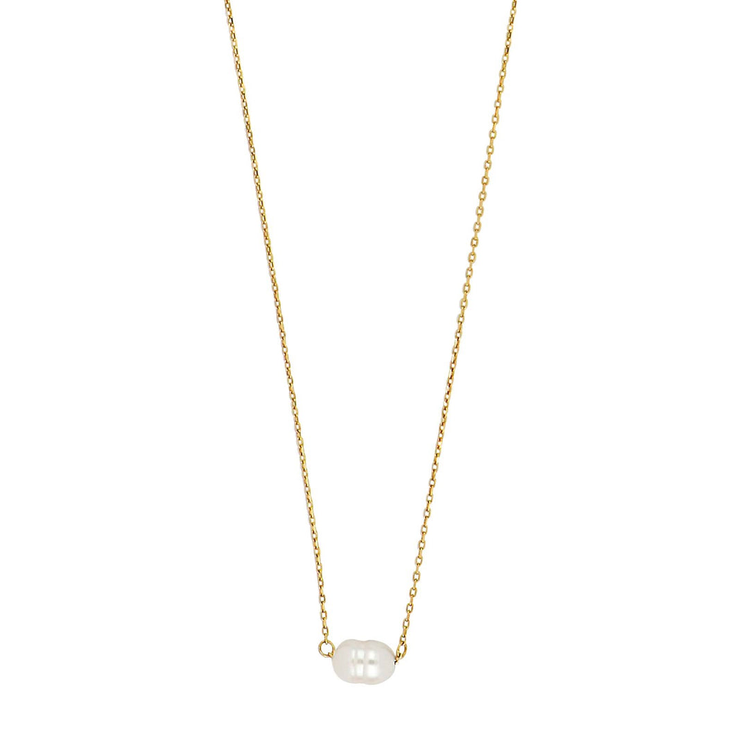 8kt. Goldhalskette m/Süßwasserperle