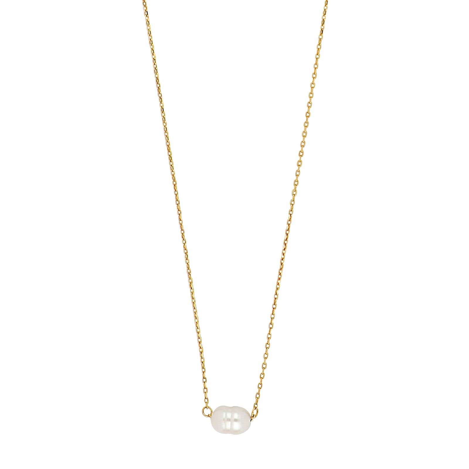 8kt. Goldhalskette m/Süßwasserperle