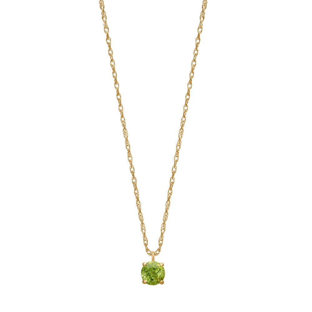 8kt. Goldhalskette m 4mm Peridot