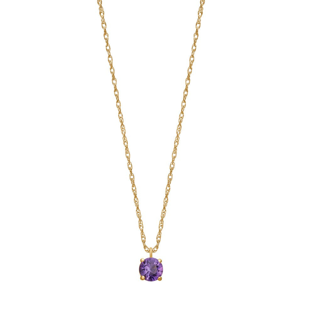 8kt. Goldhalskette m 4mm Amethyst