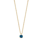 8kt. Goldhalskette m 4mm Londoner blau Topas