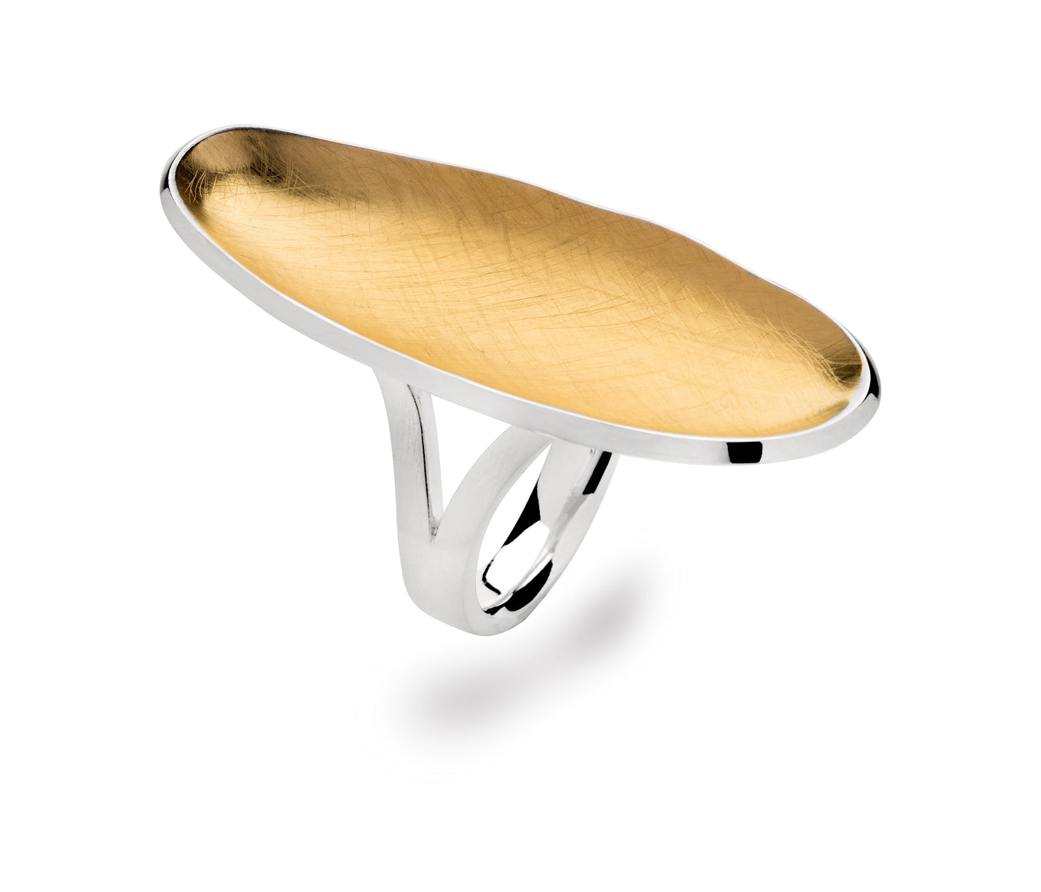 925/- Ring teils fg gebürstet - 52 / Nicht rhodiniert