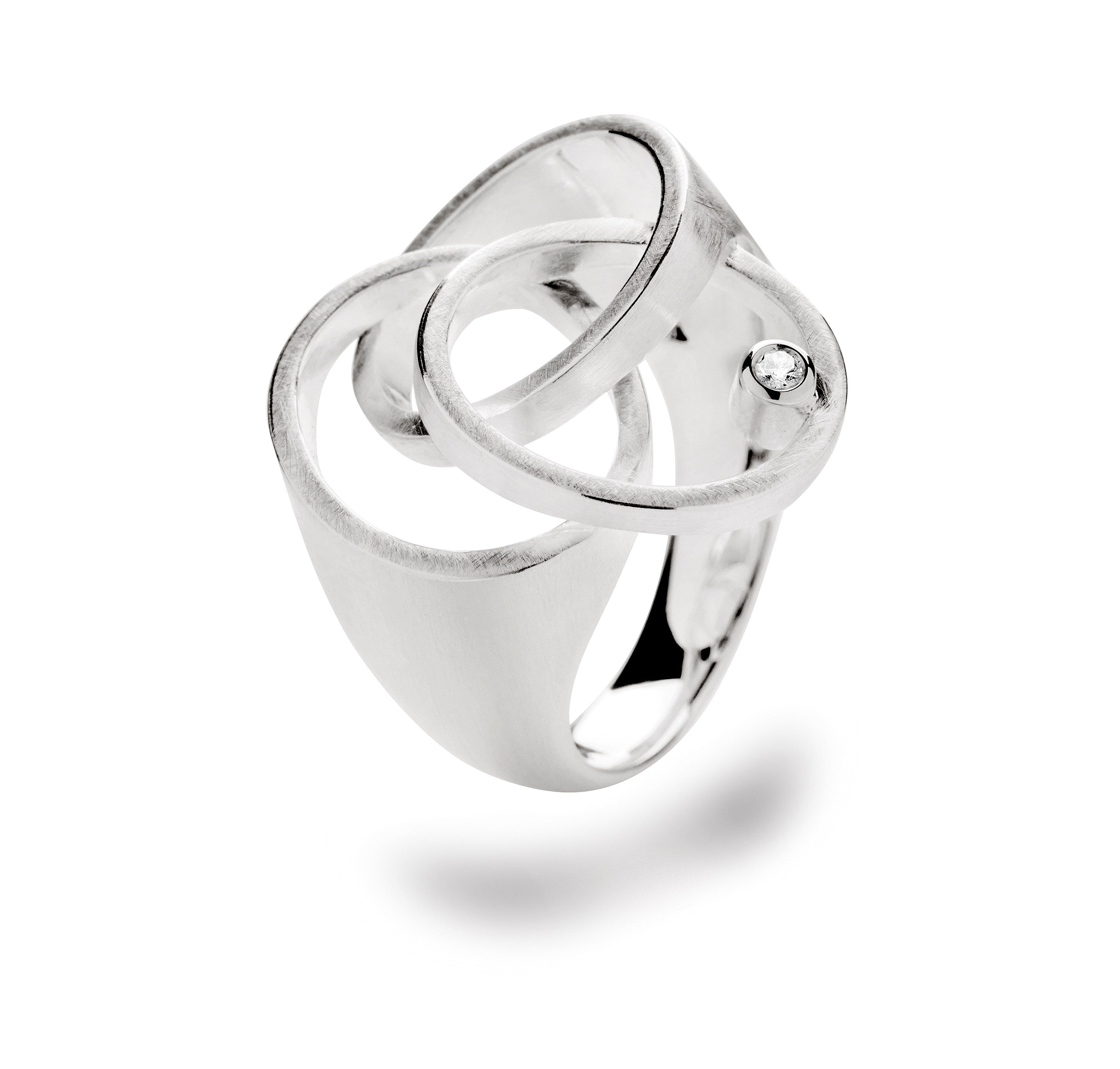 925/- Ring mat, dia. 0,03CT WP1
