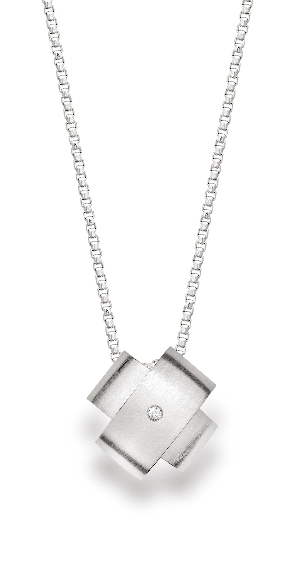 925/- Vedhæng mat, dia. 0,02CT