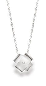 925/- Vedhæng mat, dia. 0,02CT
