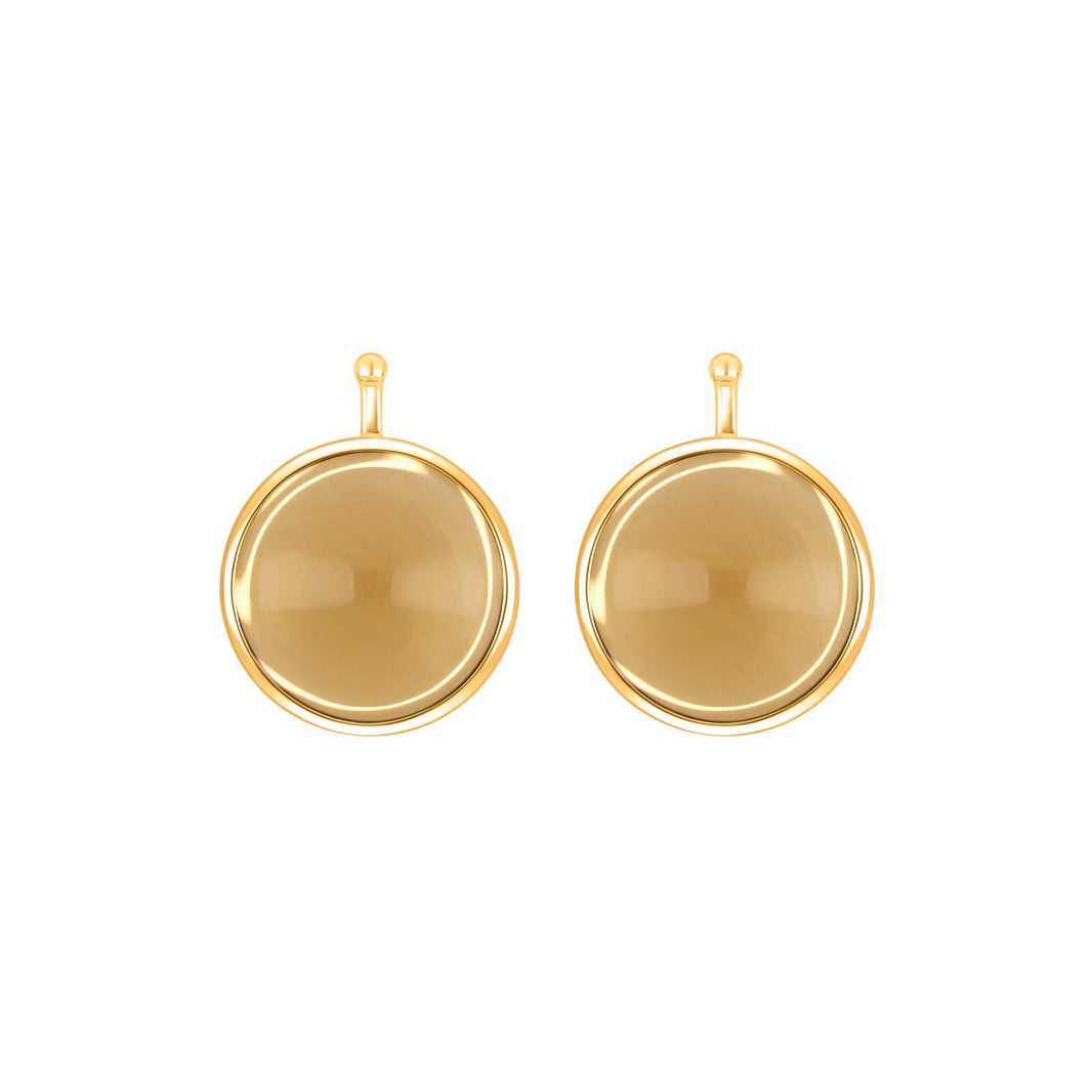 Glass cabochon 13mm - 76 / Gold plated
