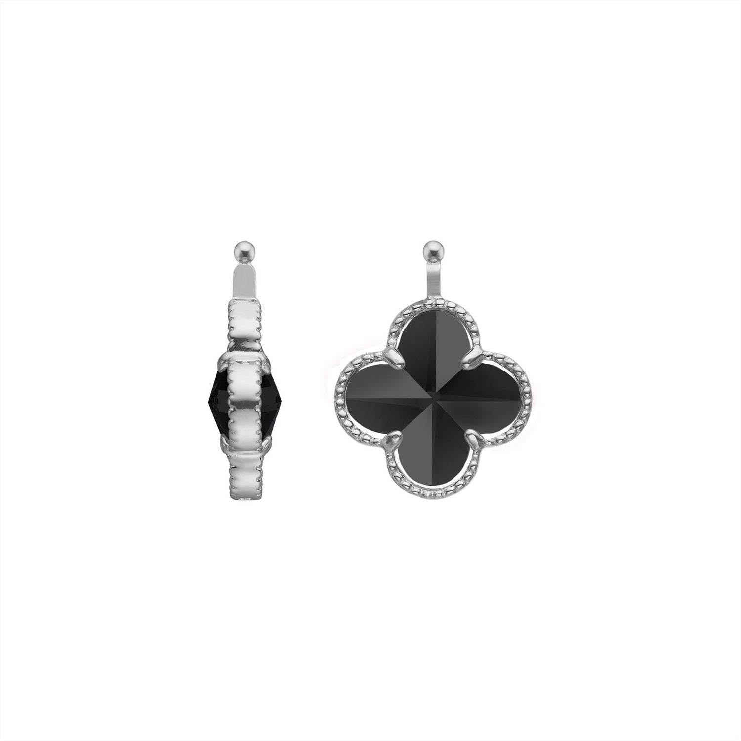 Glas facet Kleeblatt  - rh/Silber - 95 / Vergoldet