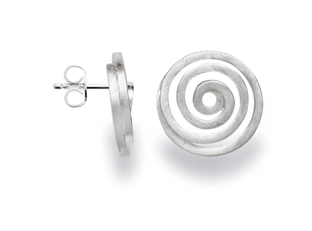 925/- earstud, rho. brushed fine