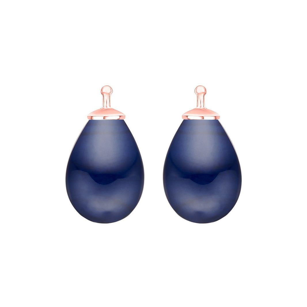 Bohemian quartz glass drop - 46 / Rose gold plated