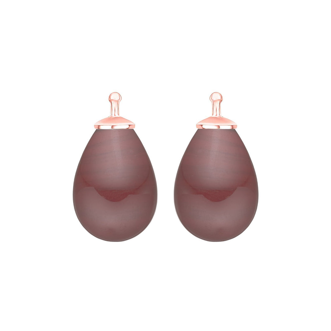 Böhmischer Quarzglastropfen - 87 / Rosévergoldet