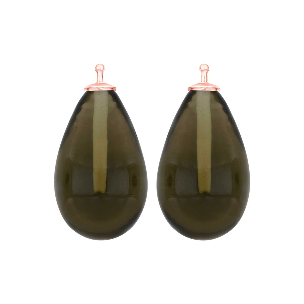 Böhmischer Quarzglastropfen - 97 / Rosévergoldet