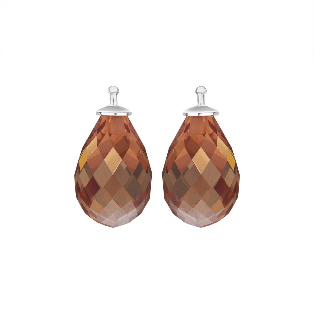 Facettiertes Quarzglas E53 - 71 / Rhodiniert