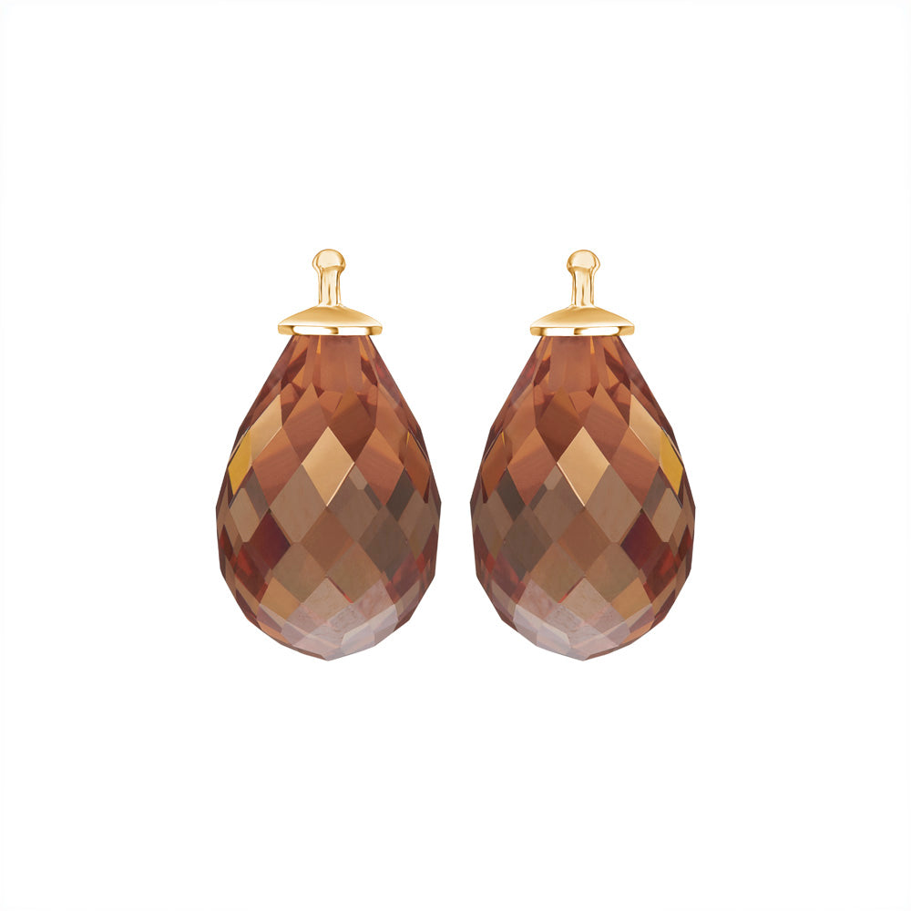 Faceted quartz glass E53 - 11 / Gold plated