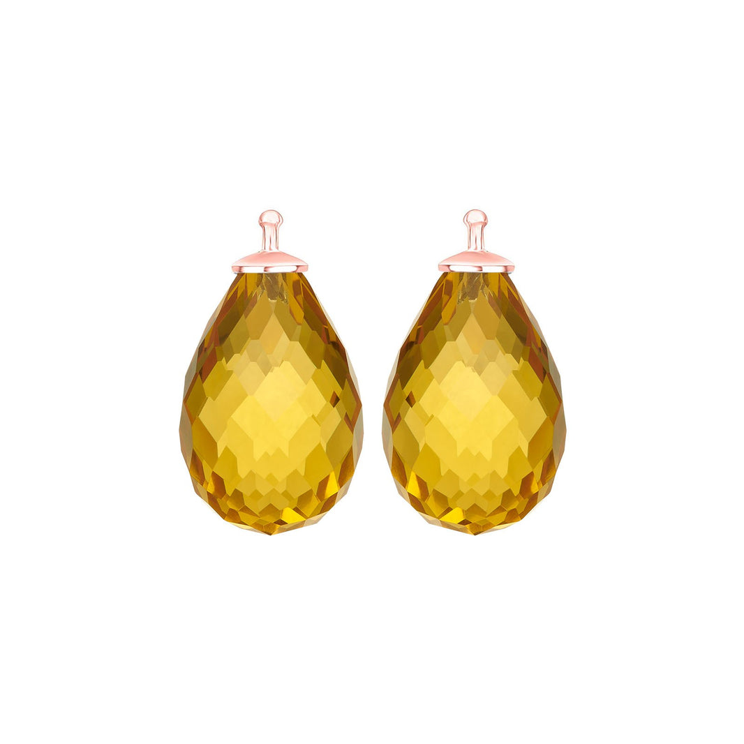 Faceted quartz glass E53 - 70 / Rose gold plated