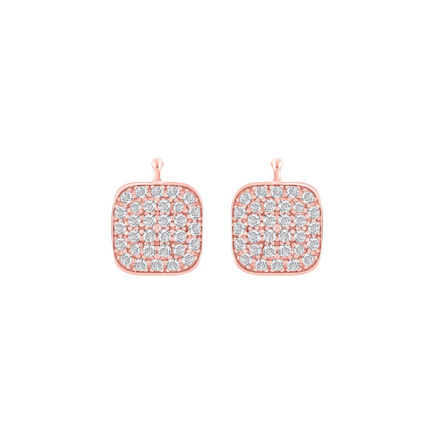 Silberner Systemanhänger mit Zirkonia 10x10mm - Rosévergoldet