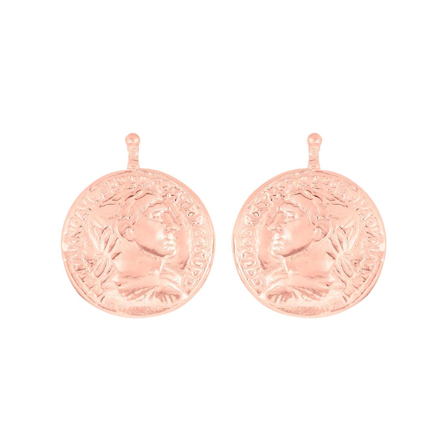 Silberner Systemanhänger Münze 16x16mm - Rosévergoldet