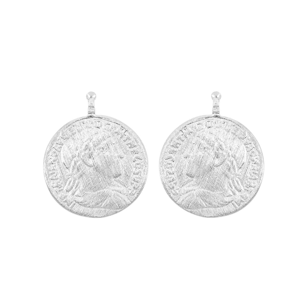 Sølv mat system-vedhæng mønt 16x16mm