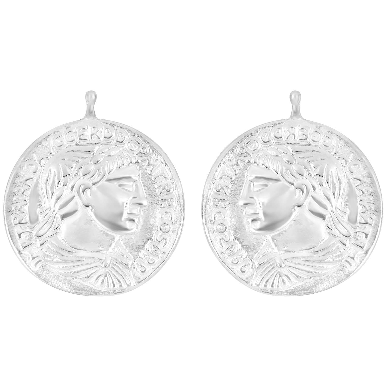 Silberner Systemanhänger Münze 23x23mm