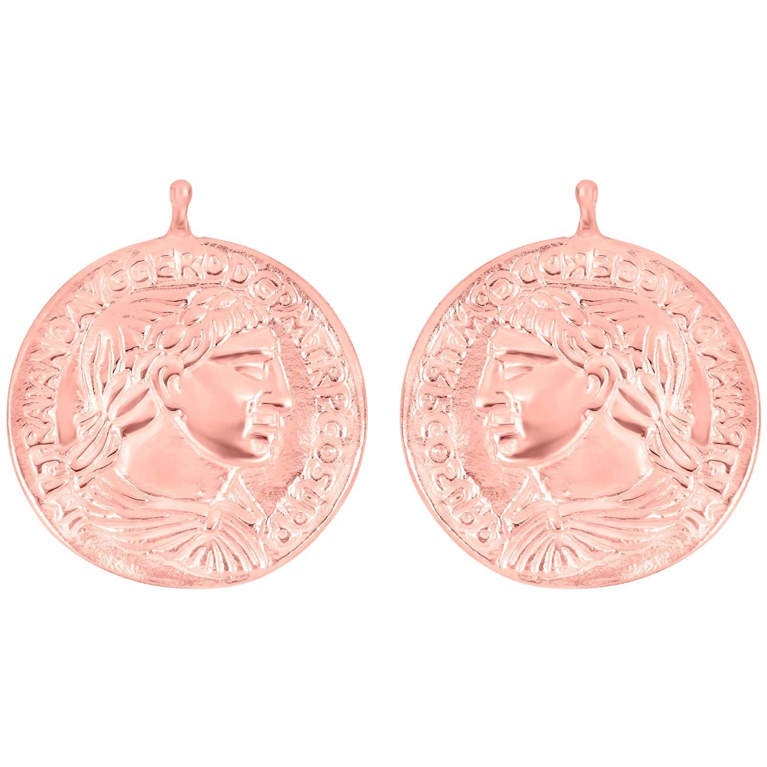 Silberner Systemanhänger Münze 23x23mm - Rosévergoldet