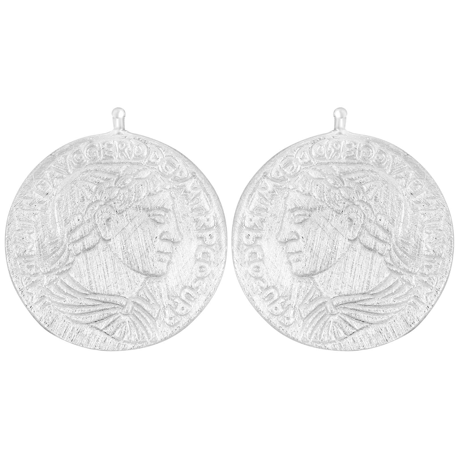 Silber matt Systemanhänger Münze 23x23mm