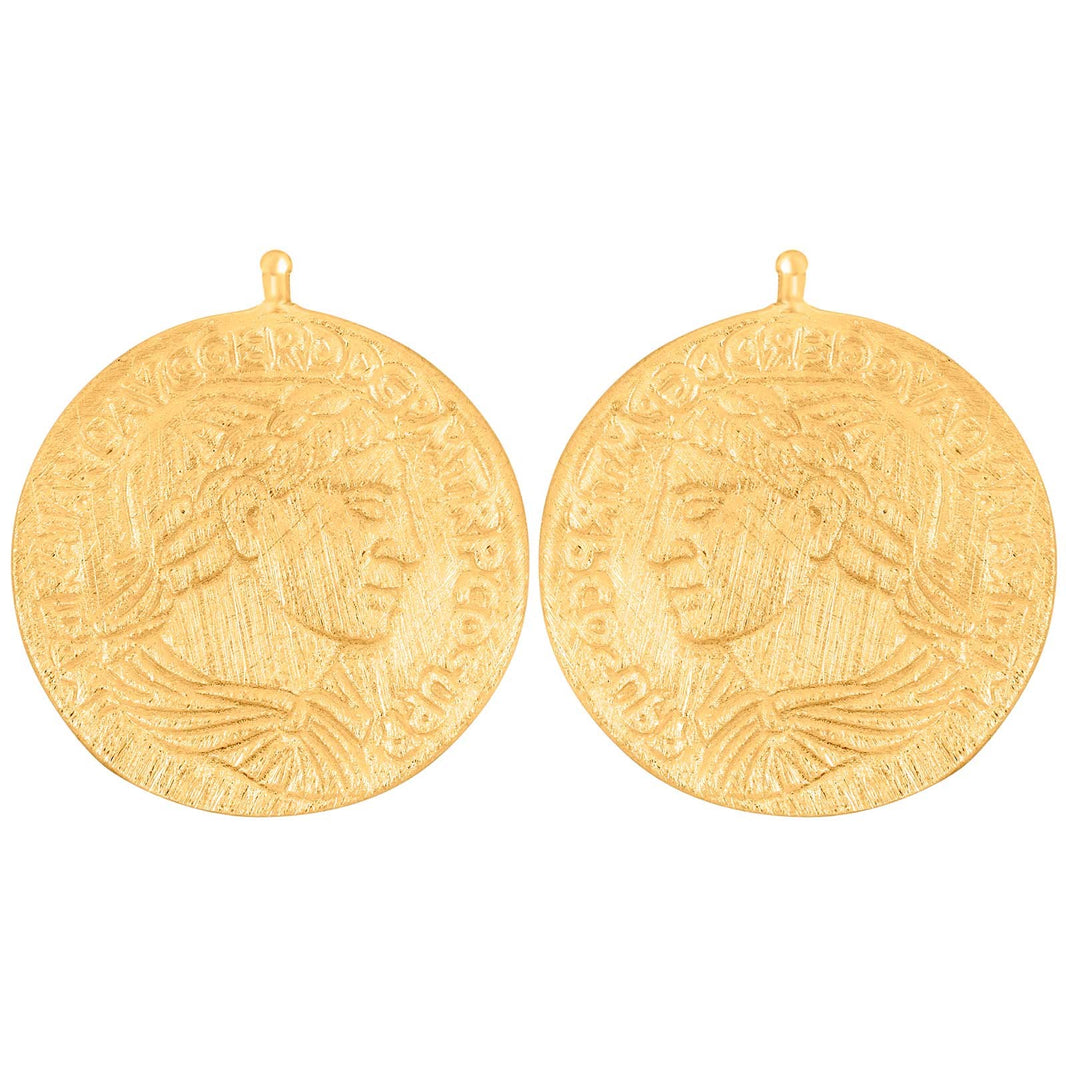 Silver matt system pendant coin 23x23mm