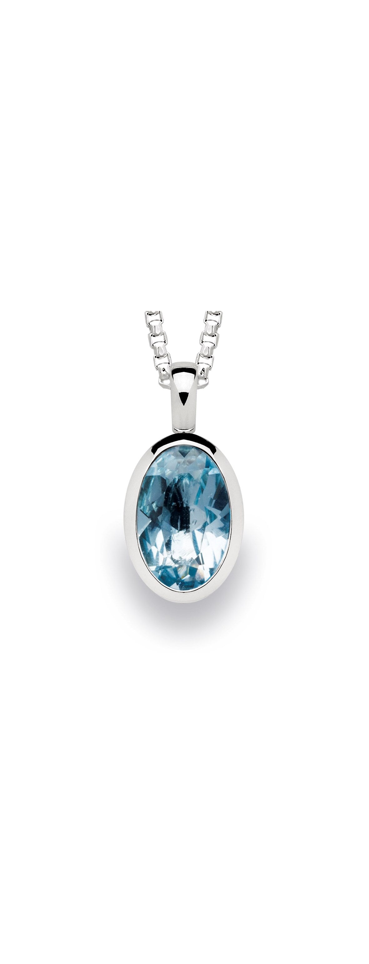 925/- Anhänger glänzend, Blautopas 3,3 ct - Nicht rhodiniert
