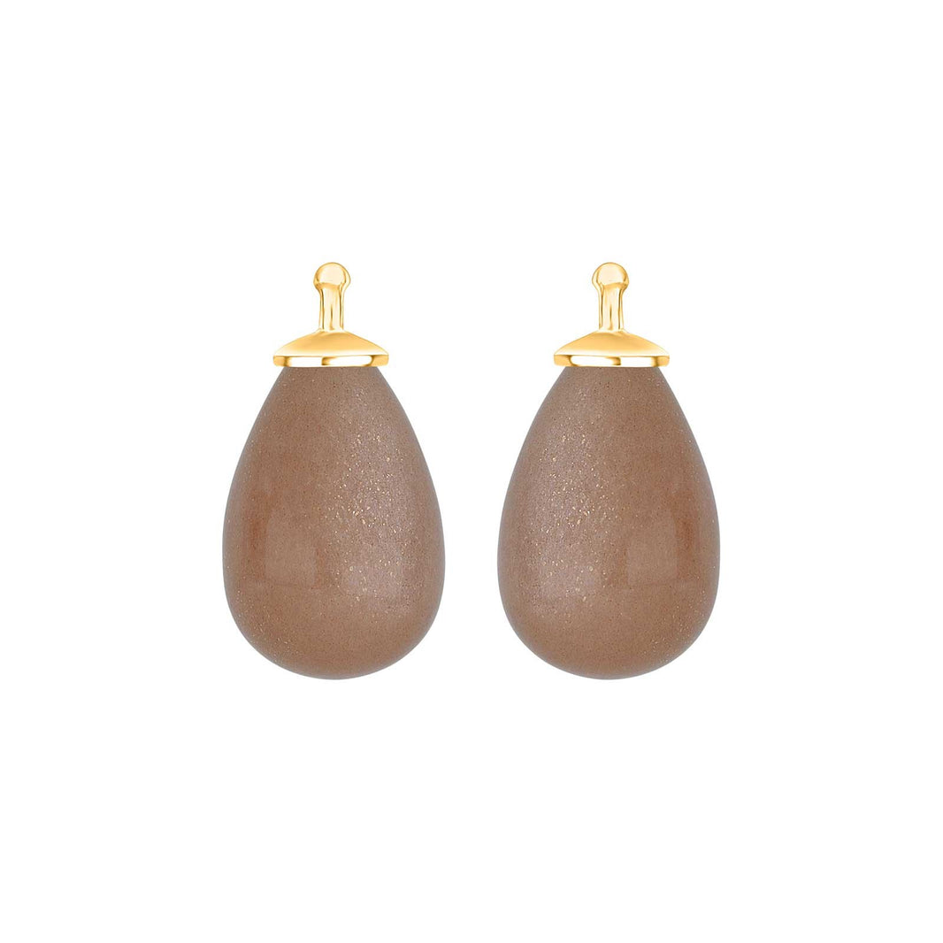 Moonstone drop w/8tk. Gold