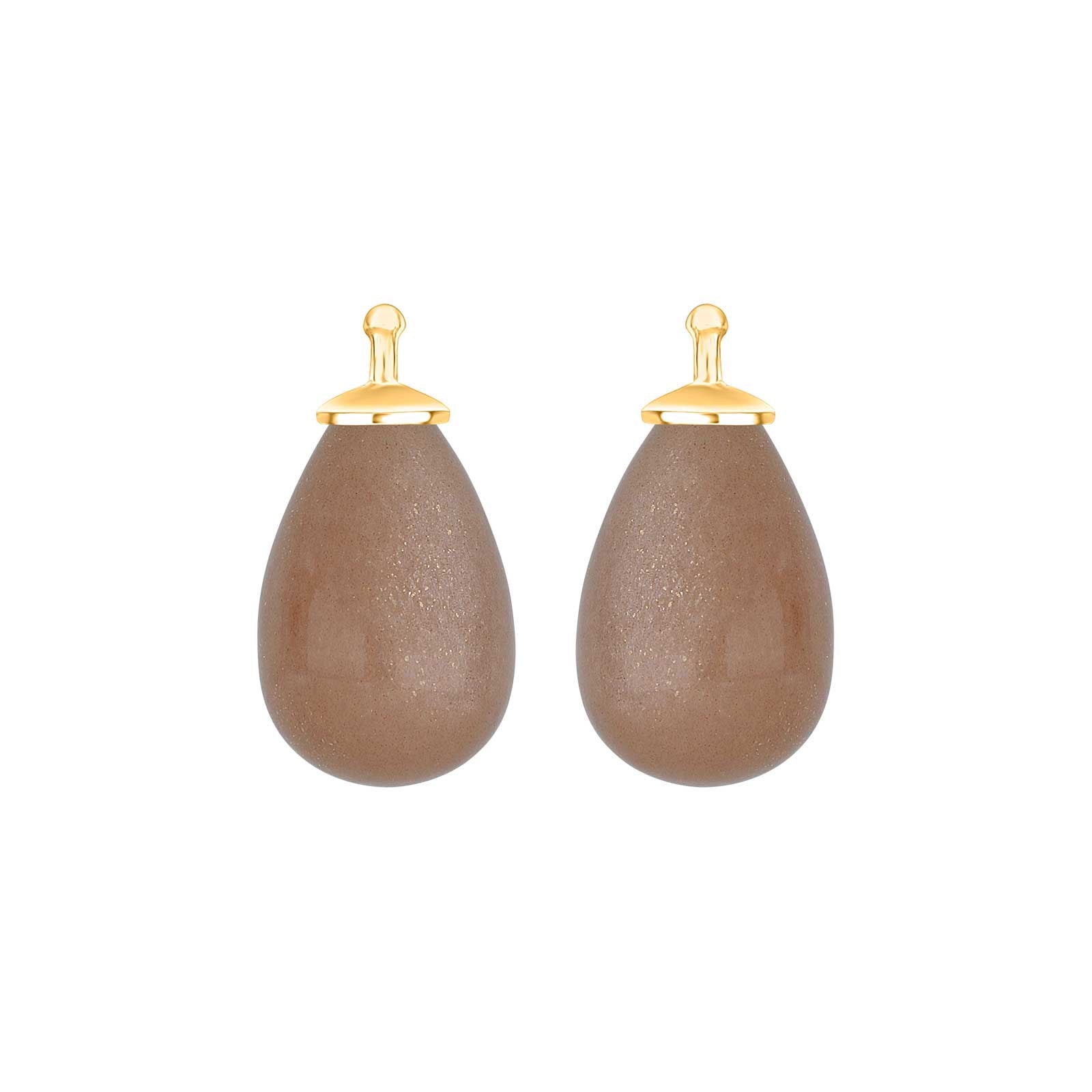 Moonstone drop w/8tk. Gold