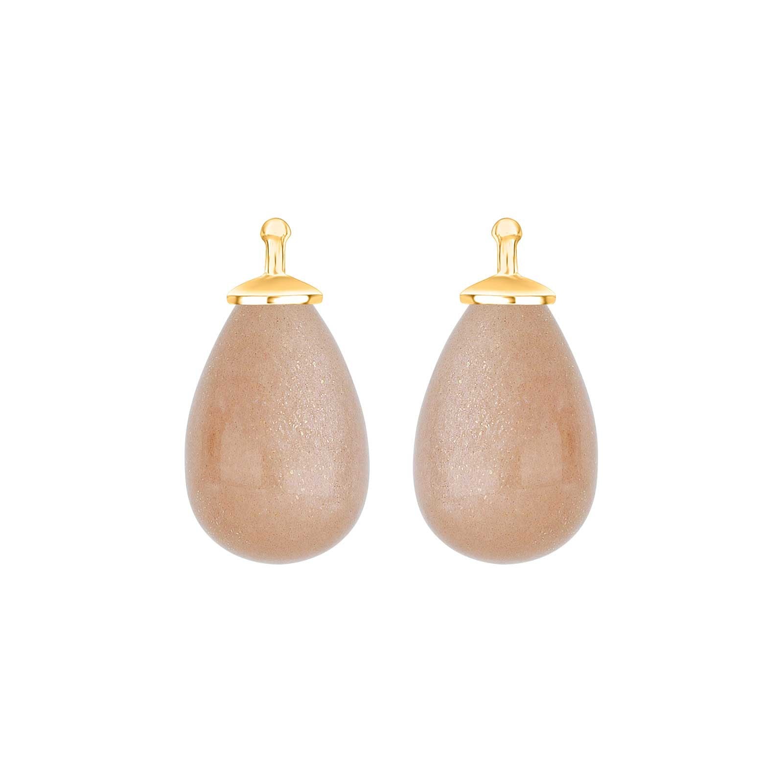 Moonstone drop w/8tk. Gold