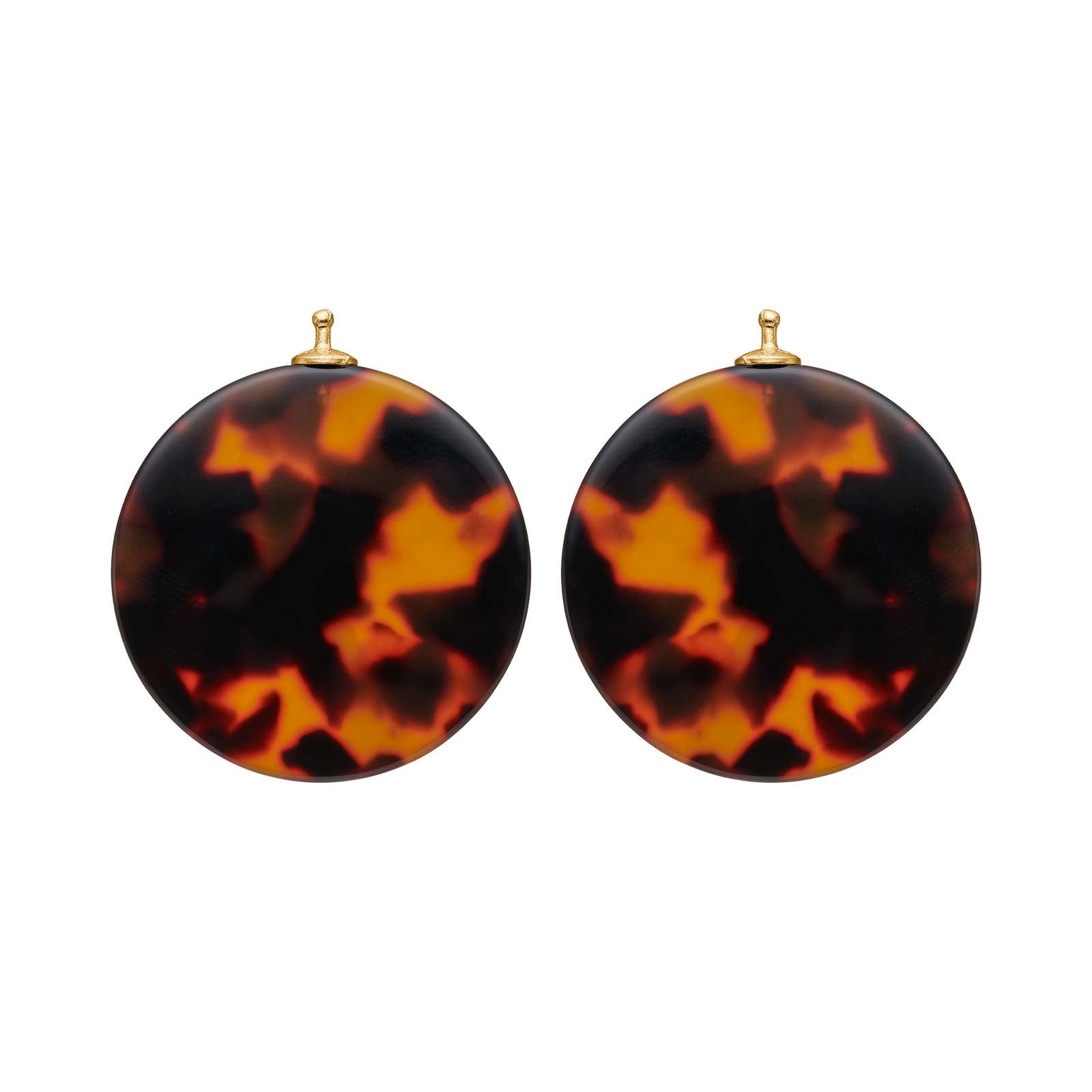 Acetate round with rhodium-plated silver