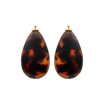 Acetate drops with rhodium-plated silver