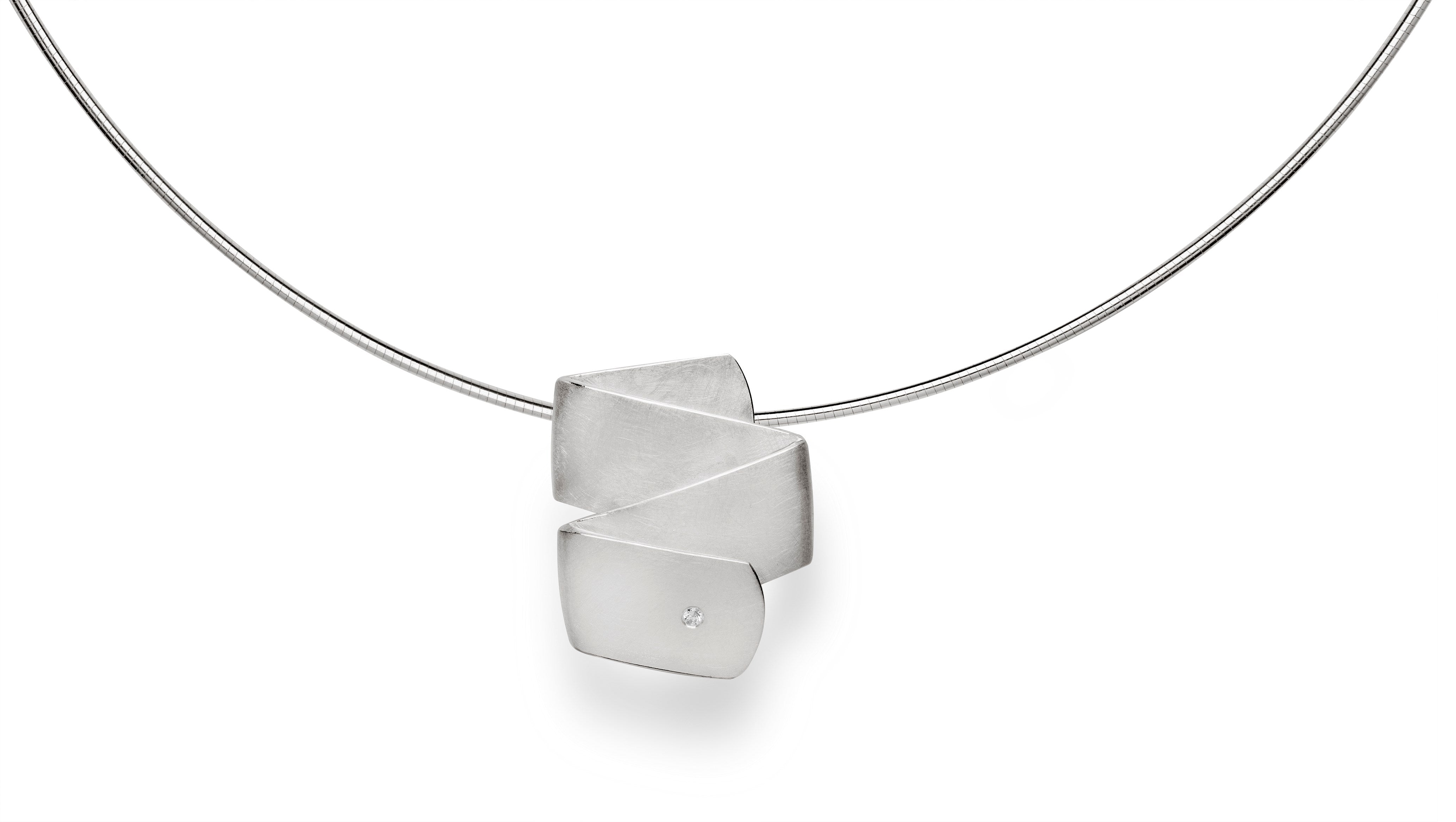 925/- Vedhæng børstet, dia. 0,03CT WP1