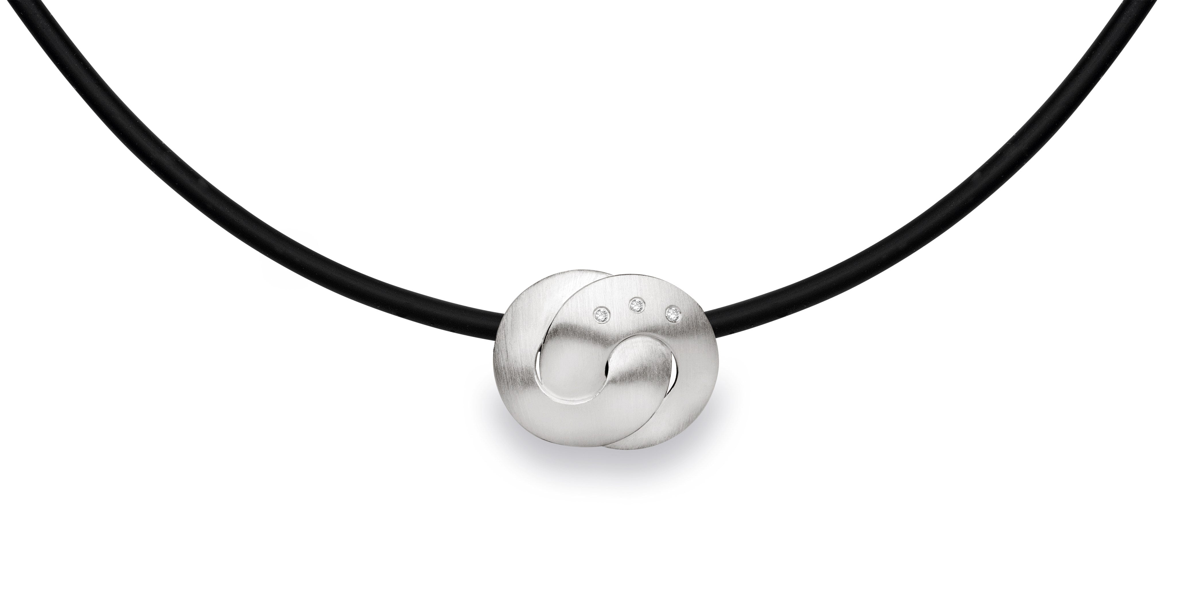 925/- Vedhæng mat, DIA. 0,03CT WP1