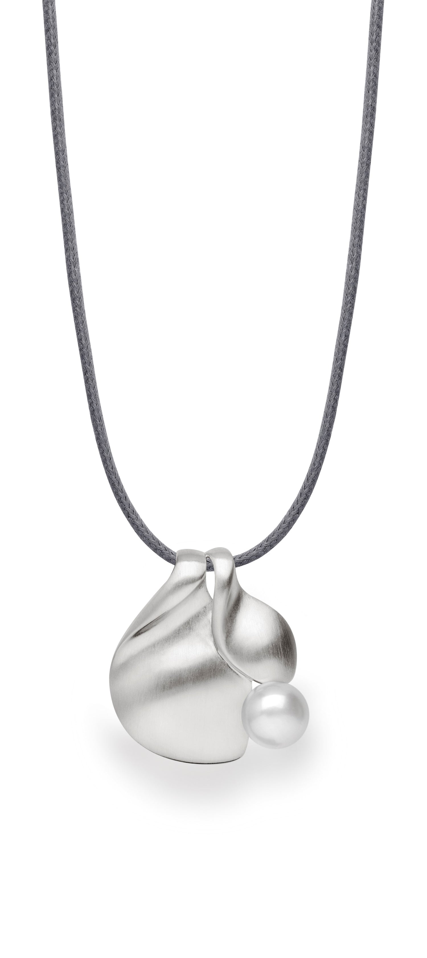925/- Anhänger, rho. matt., Zuchtperle Weiss