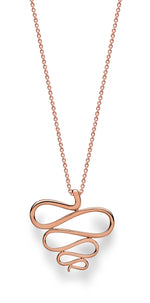 925/- Vedhæng, blank rosa fg.