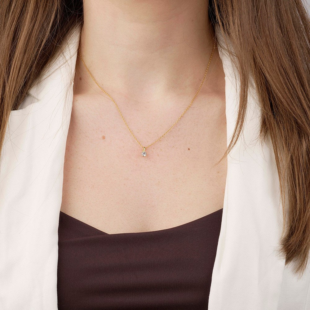 LUXURY 14kt. guldvedhæng m. lab grown diamant 0,25ct TW/VS2