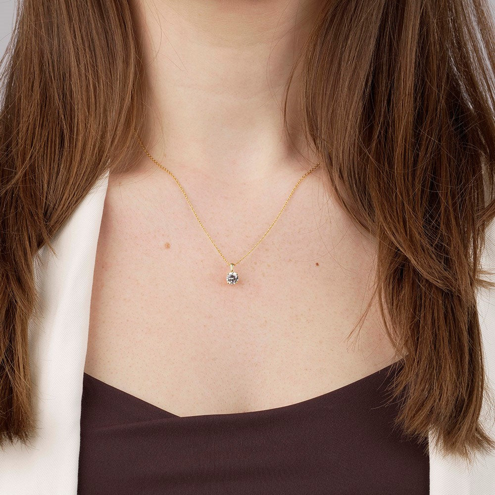 LUXURY 14kt. guldvedhæng m. lab grown diamant 0,70ct TW/VS2