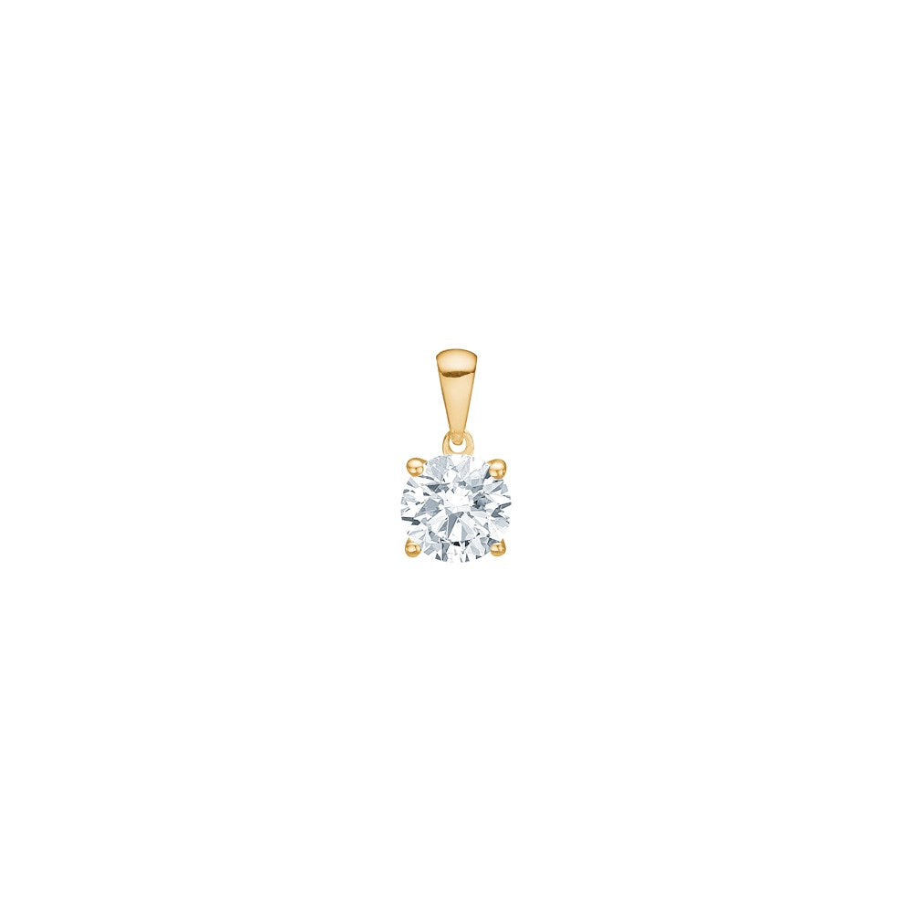 LUXURY 14ct. gold pendant w. lab grown diamond 1,00ct TW/VS2 - Gold